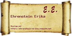 Ehrenstein Erika névjegykártya